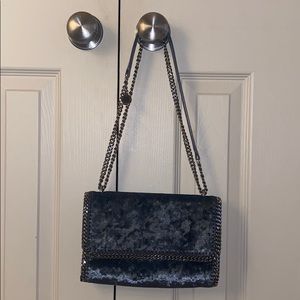 Stella McCartney velvet navy bag